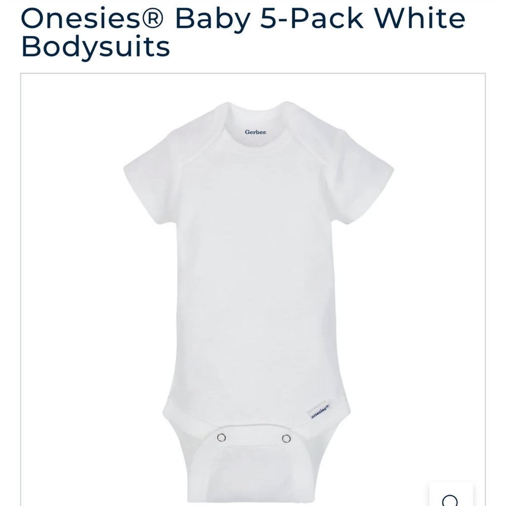 3T Gerber Baby White Bodysuit ‼️ 5 pack